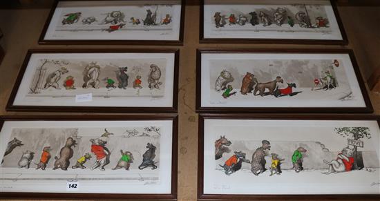 Set of 6 French dog cartoons